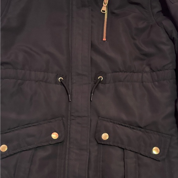 ❄️ Justice Girl's Black Winter Parka Jacket L (12/14) Fur Hood - Picture 5 of 10
